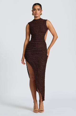 Aphrodite Midi Dress - Plum Brown