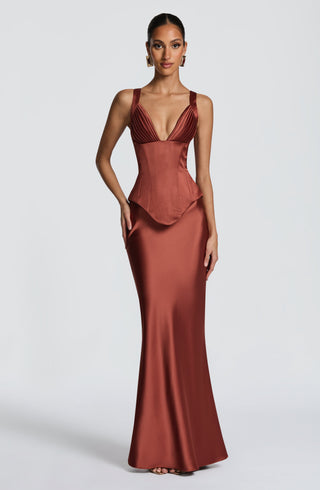 Atlanta Maxi Skirt - Rust