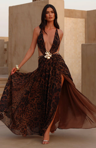 Indianna Maxi Dress - Leopard Print