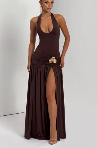 Saira Maxi Skirt - Plum Brown